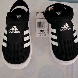 Adidas Kids Black and White Water Sandals